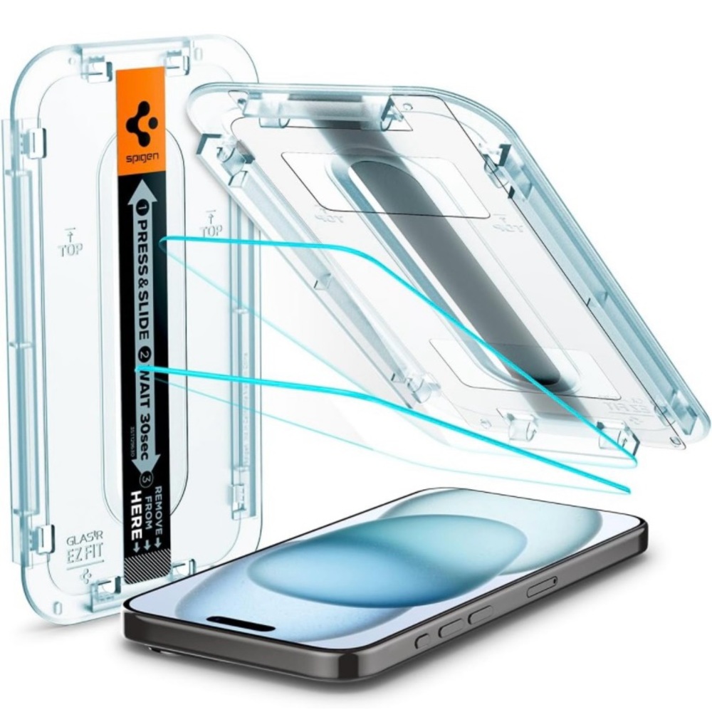 Spigen Glass Screen Protector[GlasTR EZ FIT]Designed for iPhone 13[2 Pack] Clear